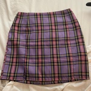 Purple and Pink Checkered Skirt
